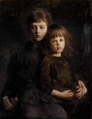 Brother and Sister by Abbott Handerson Thayer Oil Painting