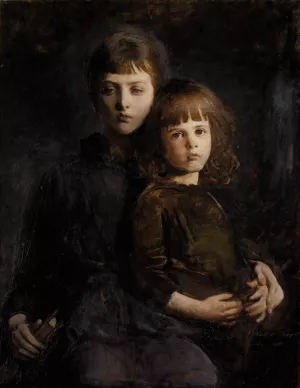 Brother and Sister by Abbott Handerson Thayer Oil Painting