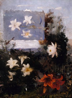 Flower Studies by Abbott Handerson Thayer Oil Painting