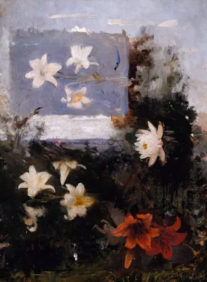 Flower Studies by Abbott Handerson Thayer Oil Painting