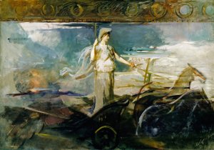 Minerva in a Chariot by Abbott Handerson Thayer Oil Painting