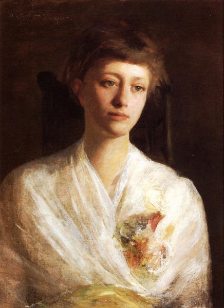 Main Product Photo of Pensive Model Painting by Abbott Handerson Thayer