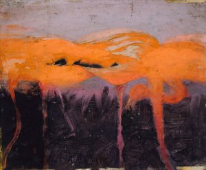 Red Flamingoes, study for book Concealing Coloration in the Animal Kingdom by Abbott Handerson Thayer Oil Painting