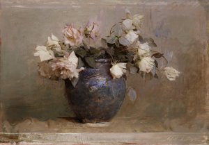 Roses by Abbott Handerson Thayer Oil Painting