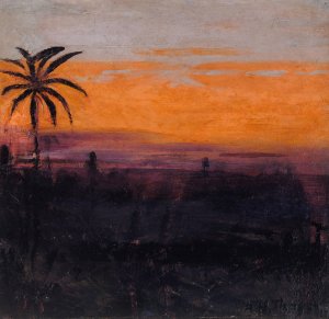 The Sky Simulated By Red Flamingoes, Study For Book Concealing Coloration In The Animal Kingdom by Abbott Handerson Thayer Oil Painting
