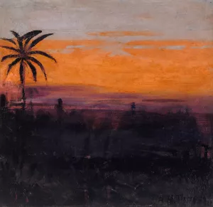 The Sky Simulated By Red Flamingoes, Study For Book Concealing Coloration In The Animal Kingdom by Abbott Handerson Thayer Oil Painting