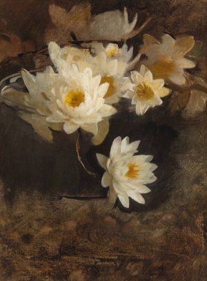 Water Lilies by Abbott Handerson Thayer Oil Painting