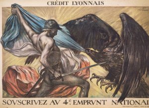 Credit Lyonnais. Souscrivez au 4e Emprunt National by Abel Faivre Oil Painting
