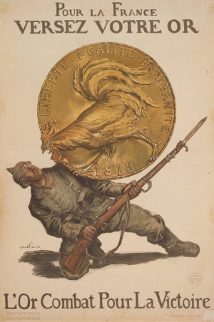 Pour la France versez votre or. L'or combat pour la victoire by Abel Faivre Oil Painting
