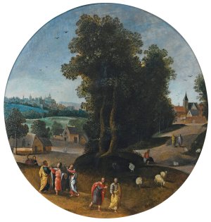 Christ On The Road To Emmaus by Abel Grimmer Oil Painting