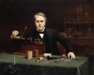 Thomas Alva Edison by Abraham Archibald Anderson Oil Painting