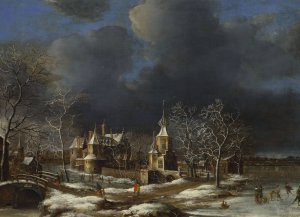 Poelgeest Castle at Koudekerk by Abraham Beerstraaten Oil Painting