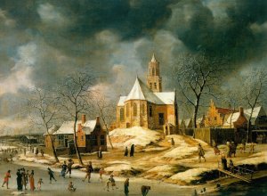 The Village of Midlum by Abraham Beerstraaten Oil Painting