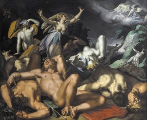 Apollo and Diana Punishing Niobe by Killing her Children by Abraham Bloemaert Oil Painting