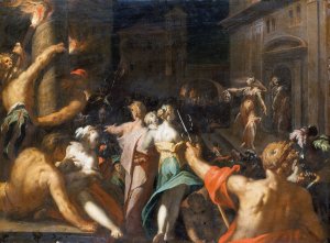 Judith Displays the Head of Holofernes by Abraham Bloemaert Oil Painting