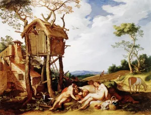 Landscape with Parable of the Wheat and the Tares by Abraham Bloemaert - Oil Painting Reproduction