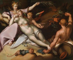 Sine Baccho Et Cenere Friget Venus by Abraham Bloemaert Oil Painting