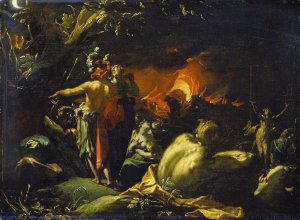 The Burning of Troy by Abraham Bloemaert Oil Painting