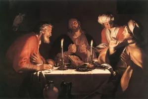The Emmaus Disciples Oil painting by Abraham Bloemaert
