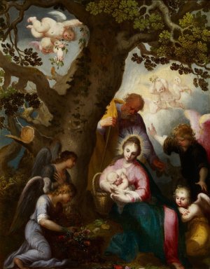The Flight into Egypt by Abraham Bloemaert Oil Painting