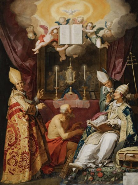 The Four Fathers Of The Latin Church  by Abraham Bloemaert - Hand-Painted Oil Painting Reproduction