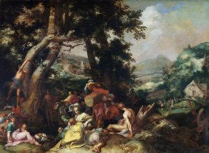 The Preaching of Saint John the Baptist by Abraham Bloemaert Oil Painting