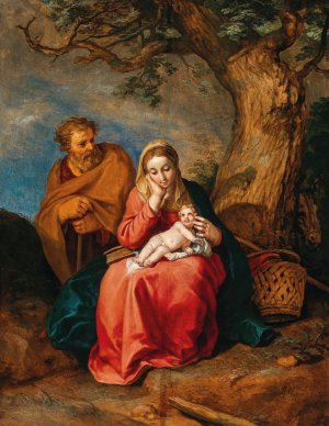 The Rest on the Flight into Egypt by Abraham Bloemaert Oil Painting
