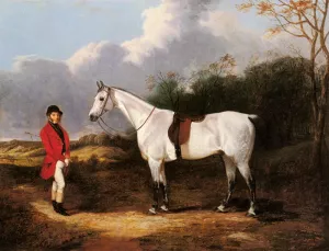 Mr. Stillwell with is Favorite Hunter by Abraham Cooper Oil Painting