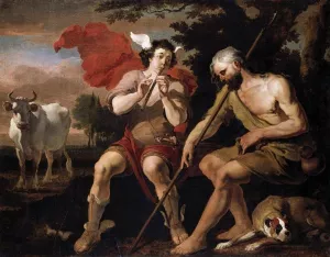 Mercury and Argos by Abraham Danielsz Hondius - Oil Painting Reproduction