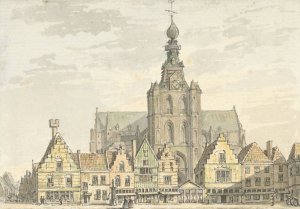 Kerk en Markt te Bergen op Zoom by Abraham De Haen II Oil Painting