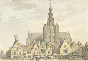 Kerk en Markt te Bergen op Zoom by Abraham De Haen II Oil Painting