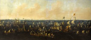 Naval Battle on the IJsselmeer, 6 October 1573; Episode from the Eighty Years'War by Abraham De Verwer Oil Painting