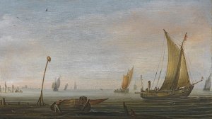 Small Vessels On The Zuider Zee by Abraham De Verwer Oil Painting