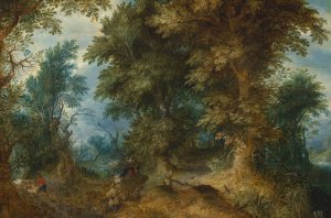 Forest landscape by Abraham Govaerts Oil Painting
