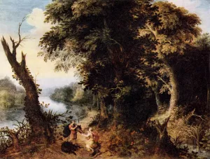 Landscape with Diana Receiving the Head of a Boar by Abraham Govaerts - Oil Painting Reproduction