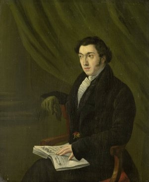 Portrait of Johannes Petrus Schouberg, Stamp Engraver at the Imperial Mint in Utrecht by Abraham Hendrik Winter Oil Painting