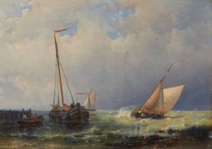 A freshening breeze by Abraham Hulk Oil Painting