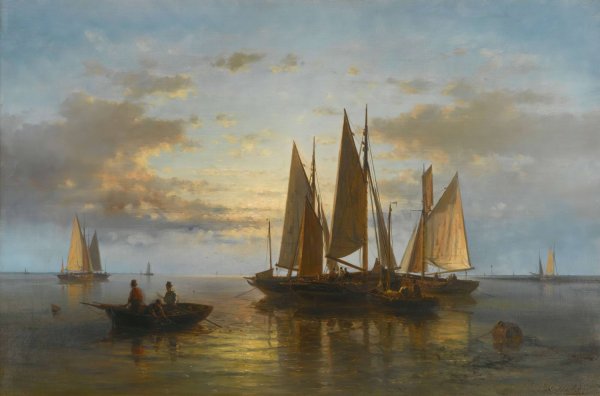 Main Product Photo of On calm waters Painting by Abraham Hulk