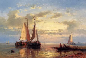 In A Calm by Abraham Hulk Snr - Oil Painting Reproduction