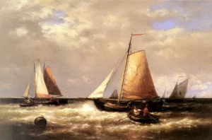 Return of the Fishing Fleet by Abraham Hulk Snr - Oil Painting Reproduction