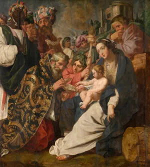 The Adoration of the Magi by Abraham Janssens Oil Painting