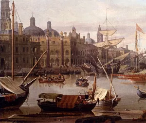 A Capriccio Of The Grand Canal, Venice Detail Oil painting by Abraham Jansz Storck