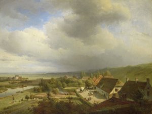 Hilly Landscape near Wageningen by Abraham Johannes Couwenberg Oil Painting