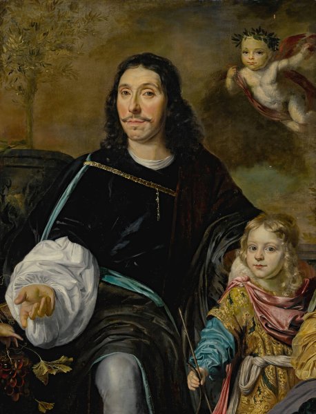 Main Product Photo of Portrait of a gentleman and a young boy Painting by Abraham Lambertsz Van Den Tempel