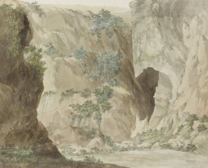 Buitenwand van de grot Oreille de Denys Oil painting by Abraham-Louis-Rodolphe Ducros
