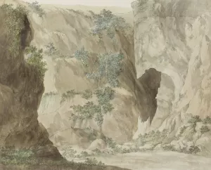 Buitenwand van de grot Oreille de Denys by Abraham-Louis-Rodolphe Ducros Oil Painting