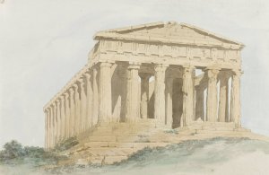 Concorde tempel binnen muren van oude Agrigentum by Abraham-Louis-Rodolphe Ducros Oil Painting
