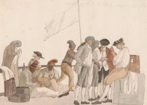 Gezelschap aan boord van schip l'Heureuse Marianne Oil painting by Abraham-Louis-Rodolphe Ducros