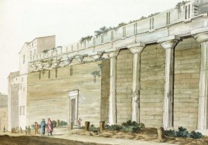 Gezicht op oude Minerva tempel op eiland Syracuse Oil painting by Abraham-Louis-Rodolphe Ducros