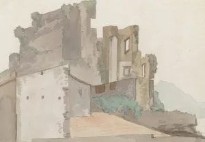 Gezicht op ruine, zogenaamde Castel Vecchio, te Avellino by Abraham-Louis-Rodolphe Ducros Oil Painting